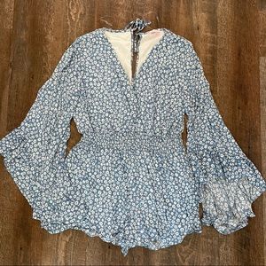 Pink Lily Floral Romper